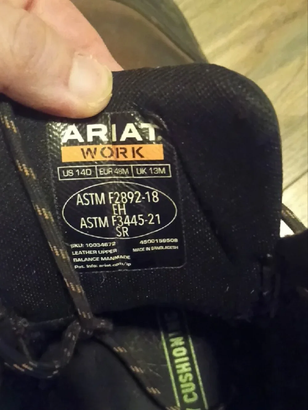 Ariat Brown and Black Men's Work Boots with Reinforced Toe